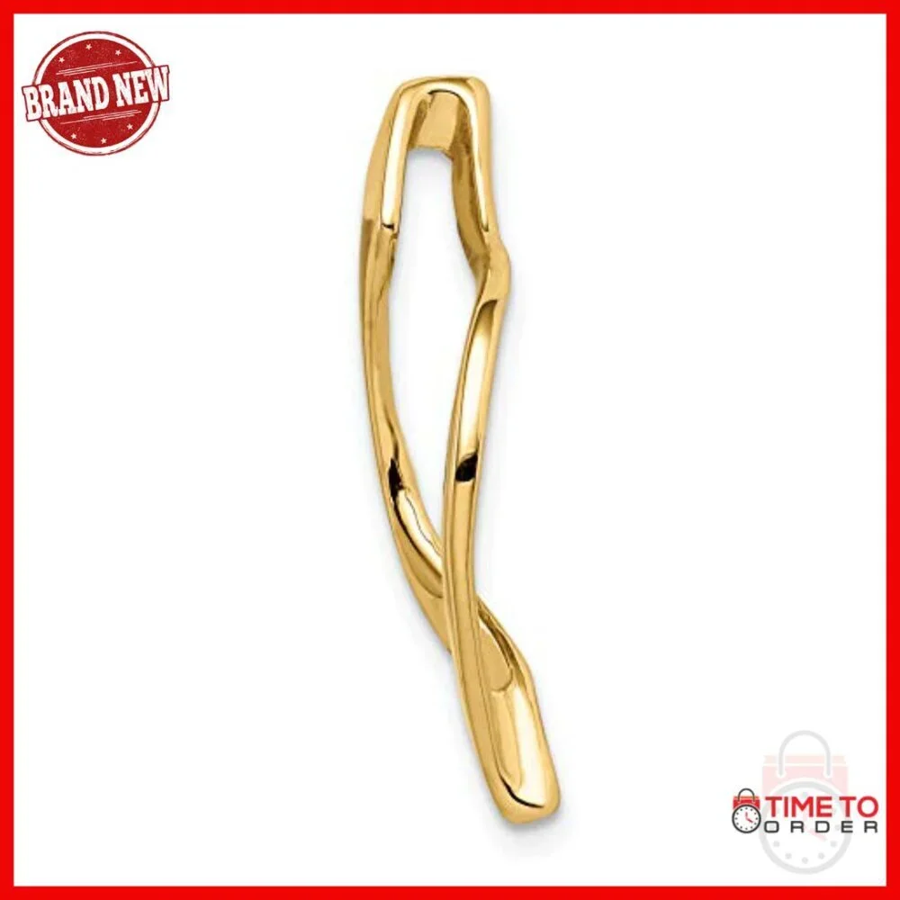 14K Yellow Gold Ichthys Pendant Necklace, Christian Fish Symbol, Minimalist